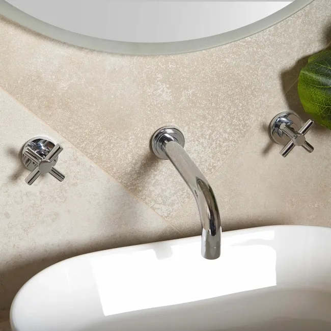 Yuri® Sand Beige 90% Recycled Stone Effect Tiles