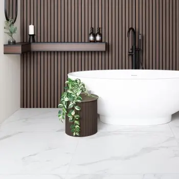 Ambleside White Satin Marble Effect Wall and Floor Tile