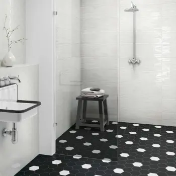 Hexa-Style Matt Black Hexagon Porcelain 126x110 Wall and Floor Tiles