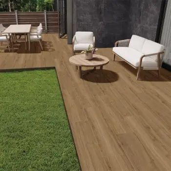 Naku Dark Oak Wood Effect Matt Porcelain Outdoor Slab Tile
