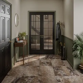 Lockstone Brown and Grey Slate Effect Matt Porcelain Wall And Floor Tiles