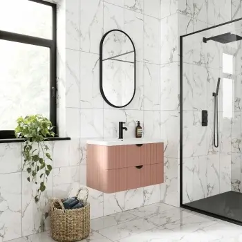 Modern Statuario Polished Marble Effect 600x300 Tiles