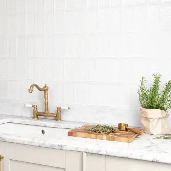 white rustic metro tiles