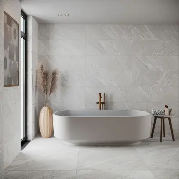Alchemy Pearl Grey Slate Effect Matt Ceramic Wall Tile 1000x333mm