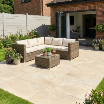 Trinity Beige Stone Effect Matt Outdoor Porcelain Slab Tile