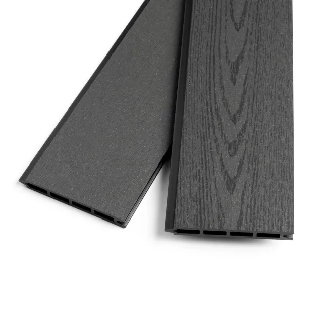 LuxeLine Composite Fence Panel Dark Grey 3ft High - Jungle Decorative Screen with Aluminium Post