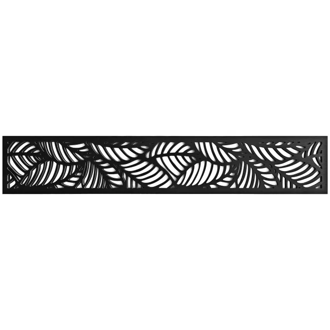 LuxeLine Composite Fence Panel Dark Grey 3ft High - Jungle Decorative Screen with Aluminium Post