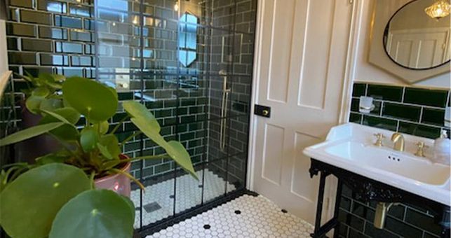 George Created a Victorian Vibe in her Bathroom with our Metro and Pixel Tiles