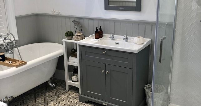 Lucy Used our Mr Jones Charcoal Tiles to Create a Charming Look in her Bathroom
