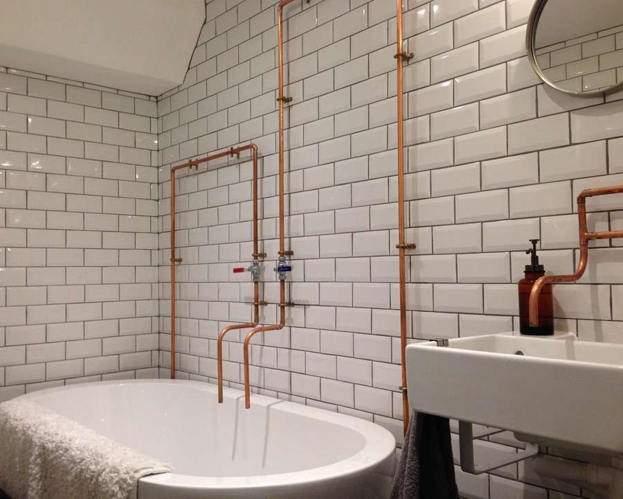 Jenny Added An Industrial Look To Her Bathroom