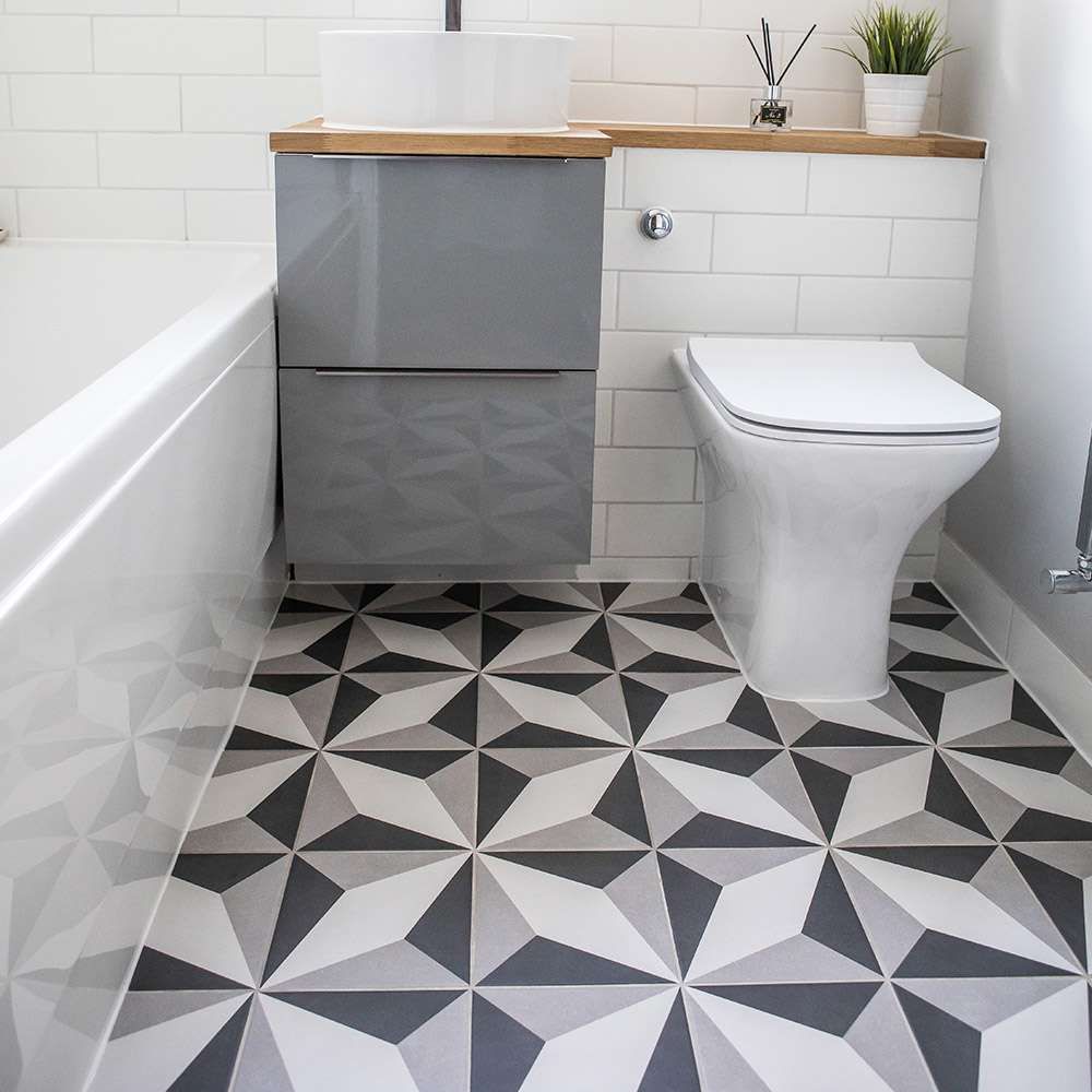 Nutan’s Statement Bathroom – Harley Street Pattern Tiles