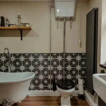 Scintilla Night Black Star Pattern Wall and Floor Tiles