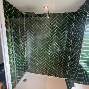 Plush Victorian Crackle Glaze Green Metro Tiles