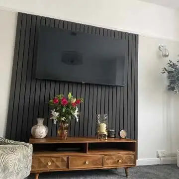 Trepanel® Noir Black Wide Slat Acoustic Wood Wall Panels