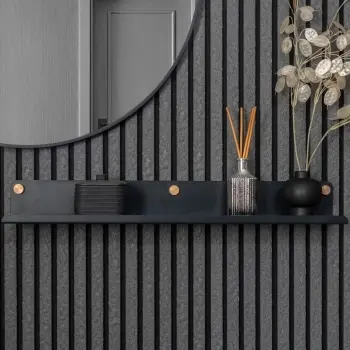 Trepanel Customise® Black Shelf 759mm Inc Brass Twist-Lock System