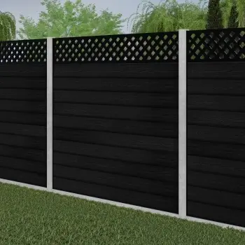 LuxeLine Composite Fence Panel Black - Lattice Decorative Screen for Own Post