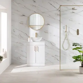 Trepanel Aqua Luxe® Gold Subtle Marble Effect Embossed Gloss SPC XXL Wall Panel