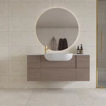 Alchemy Earth Beige Limestone Effect Matt Ceramic Wall Tile 1000x333mm