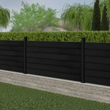 LuxeLine® Black Composite Fence Panel with Aluminium Post 3ft