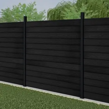 LuxeLine® Black Composite Fence Panel with Aluminium Post 6ft