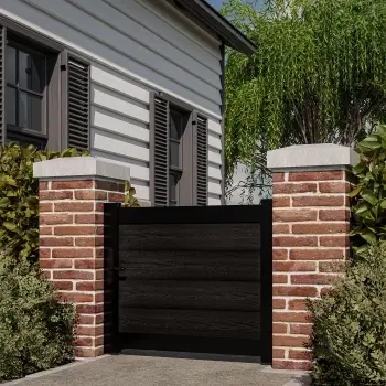 LuxeLine® Black Garden Gate 750x900mm - Standard Handle