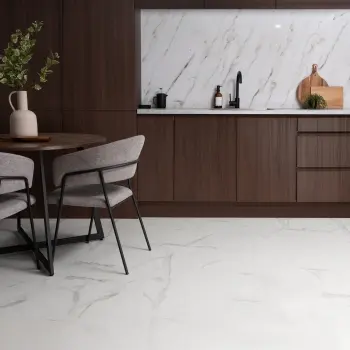 Frost White Marble Tile Luxury Click Vinyl Flooring 6mm