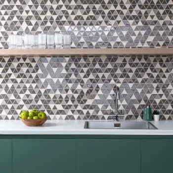 Ligo Glass Mocha Triangle Mosaic Tiles