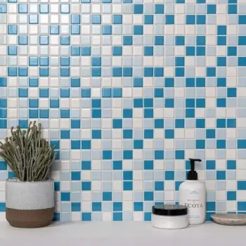 Pixel Sea Light Blue Blend Mosaic 25x25 Wall and Floor Tiles