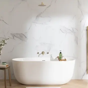 Trepanel Aqua Luxe® Bold Carrara Marble Effect Satin Embossed SPC Wall Panel 4 Pack (Covers 2.80 SQM)