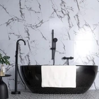 Trepanel Aqua Luxe® Calacatta Marble Effect Satin Embossed SPC Wall Panel 4 Pack (Covers 2.80 SQM)