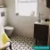 Contour Shadow Black and White Hexagon Patterned Floor Tiles