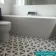 Contour Shadow Black and White Hexagon Patterned Floor Tiles
