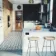 Contour Shadow Black and White Hexagon Patterned Floor Tiles
