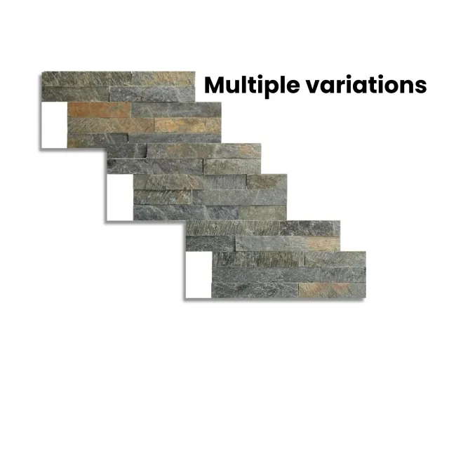Ledgestone Olive Green Split Face Slate 300x150 Tiles