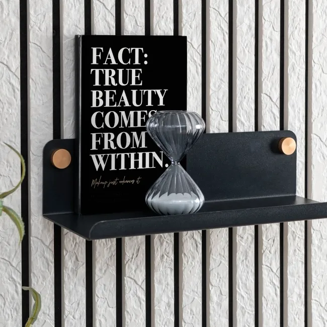 Trepanel Customise® Black Shelf 359mm Inc Brass Twist-Lock System