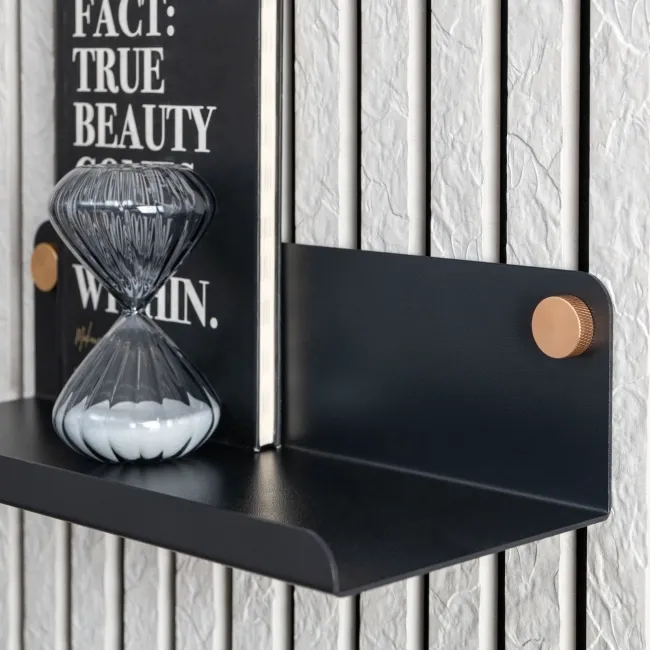 Trepanel Customise® Black Shelf 359mm Inc Brass Twist-Lock System