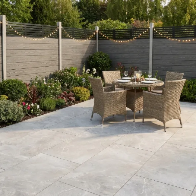 Trinity Grey Stone Effect Matt Outdoor Porcelain Slab Tile