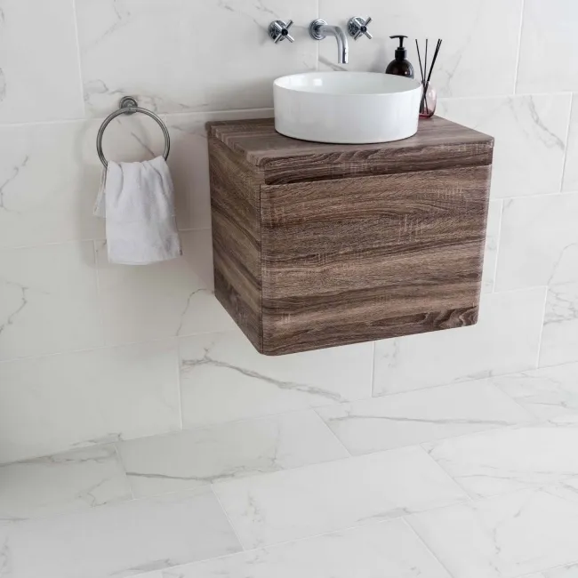 Cappella White Gloss Marble Effect 600x300 Wall and Floor Tiles