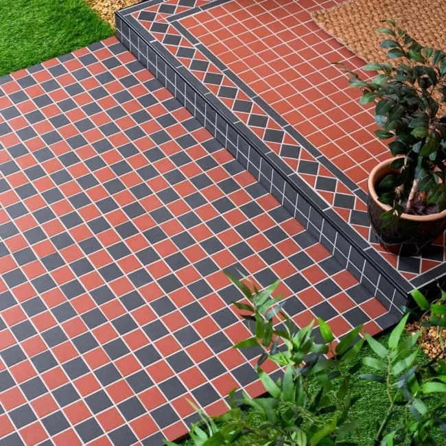 Churchill Crimson & Midnight Chequer Mosaic Tiles