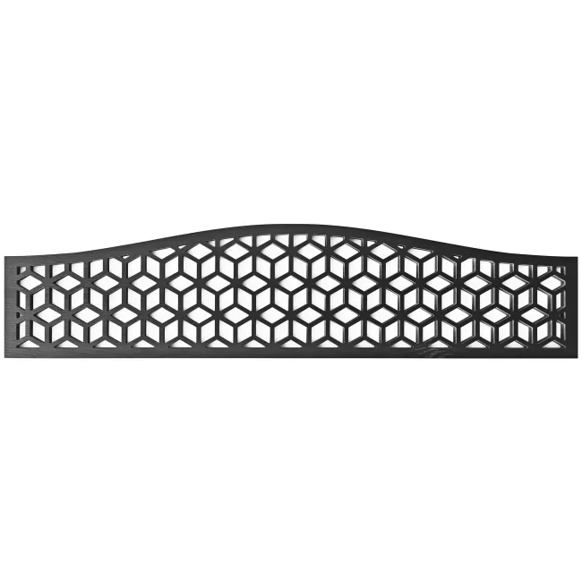 LuxeLine Composite Fence Panel Black 6ft High - Geometric Decorative Screen with Aluminium Post