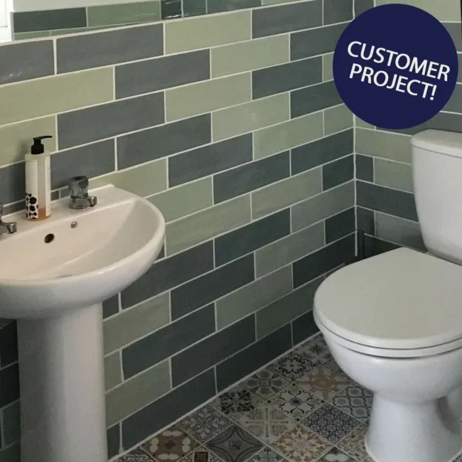 Rustic Eton Green Gloss Metro Wall Tiles