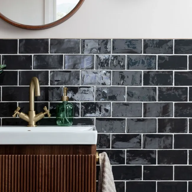 Hand Made Black Gloss Metro Mini Wall Tiles
