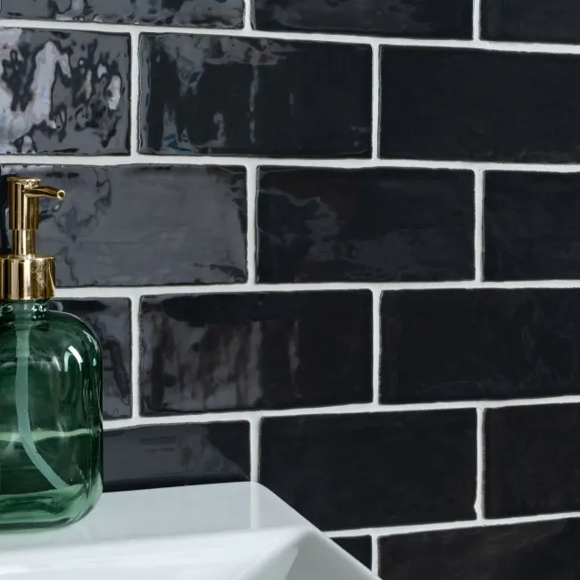 Hand Made Black Gloss Metro Mini Wall Tiles