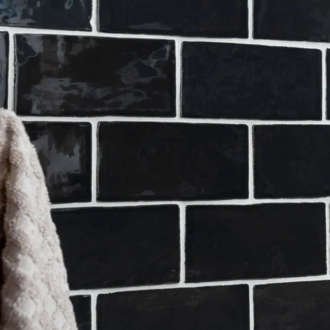 Hand Made Black Gloss Metro Mini Wall Tiles