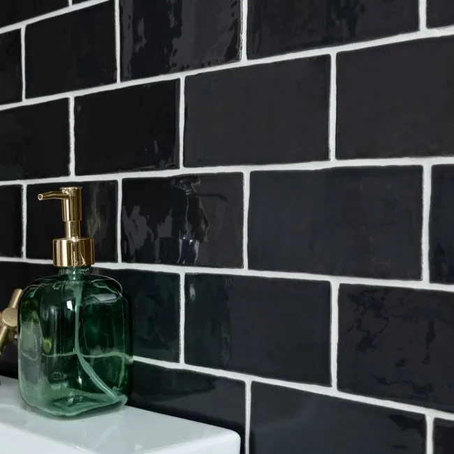 Hand Made Black Gloss Metro Mini Wall Tiles
