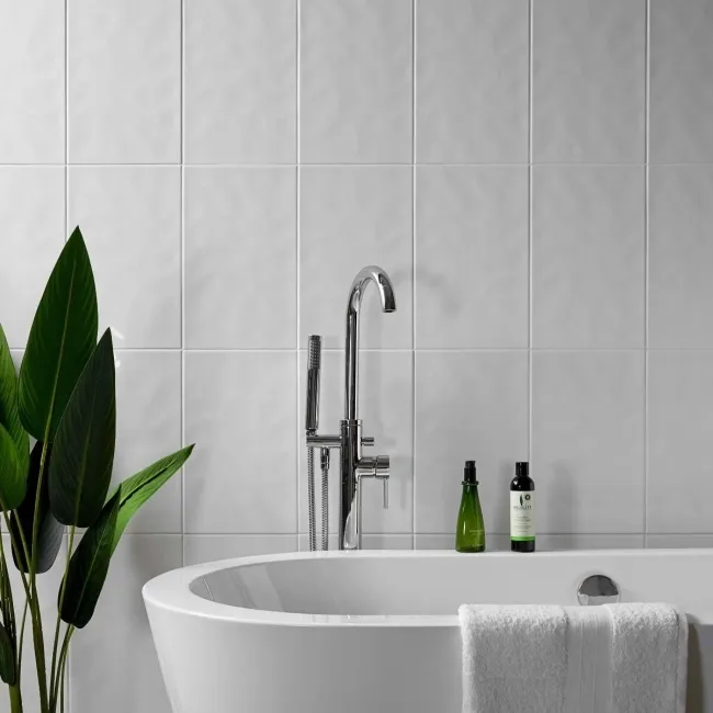 Innocence White Bumpy Gloss Plain Wall Tiles