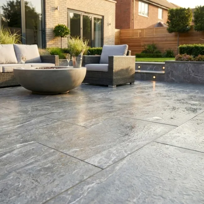 Lavastone Grey Stone Effect Matt Porcelain Outdoor Slab Tile