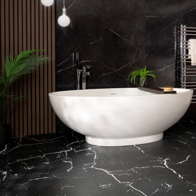 Marquina Black Matt Marble Effect 60x60 Wall and Floor Tiles