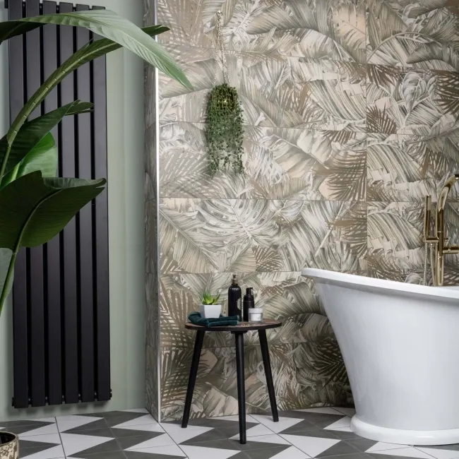Nature's Way Botanical Green Matt Pattern Wall Tiles