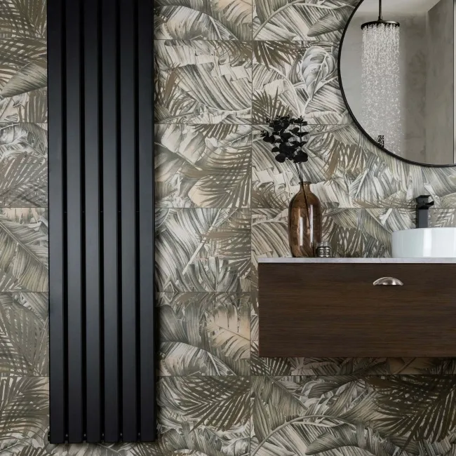 Nature's Way Botanical Green Matt Pattern Wall Tiles